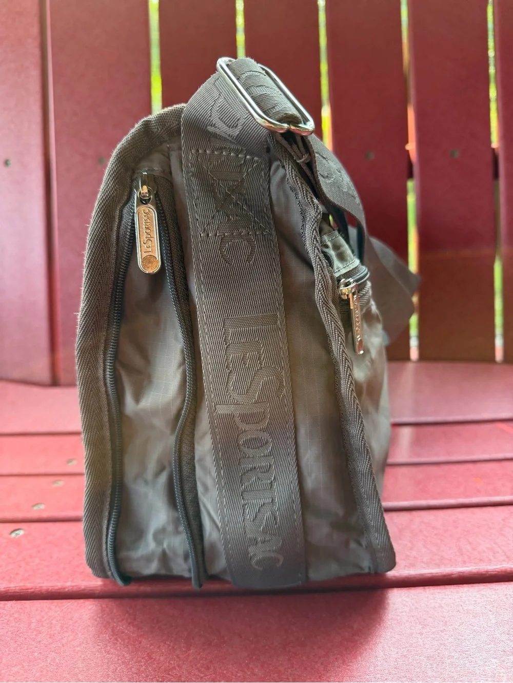Lesportsac DELUXE EVERYDAY BAG Charcoal Gray with Branded Strap